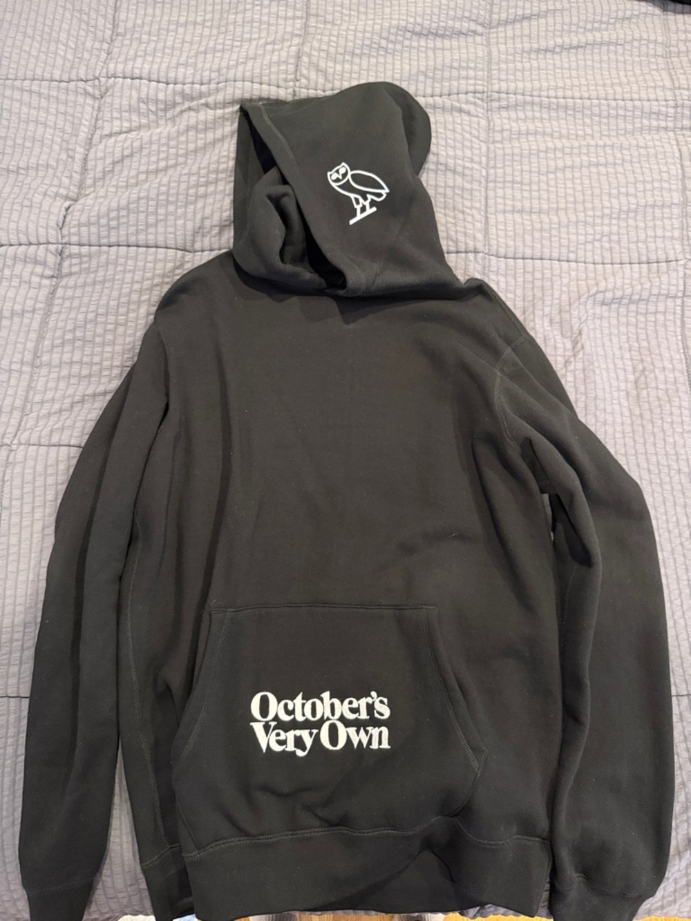 OVO Black Hoodie with White Owl & Logo